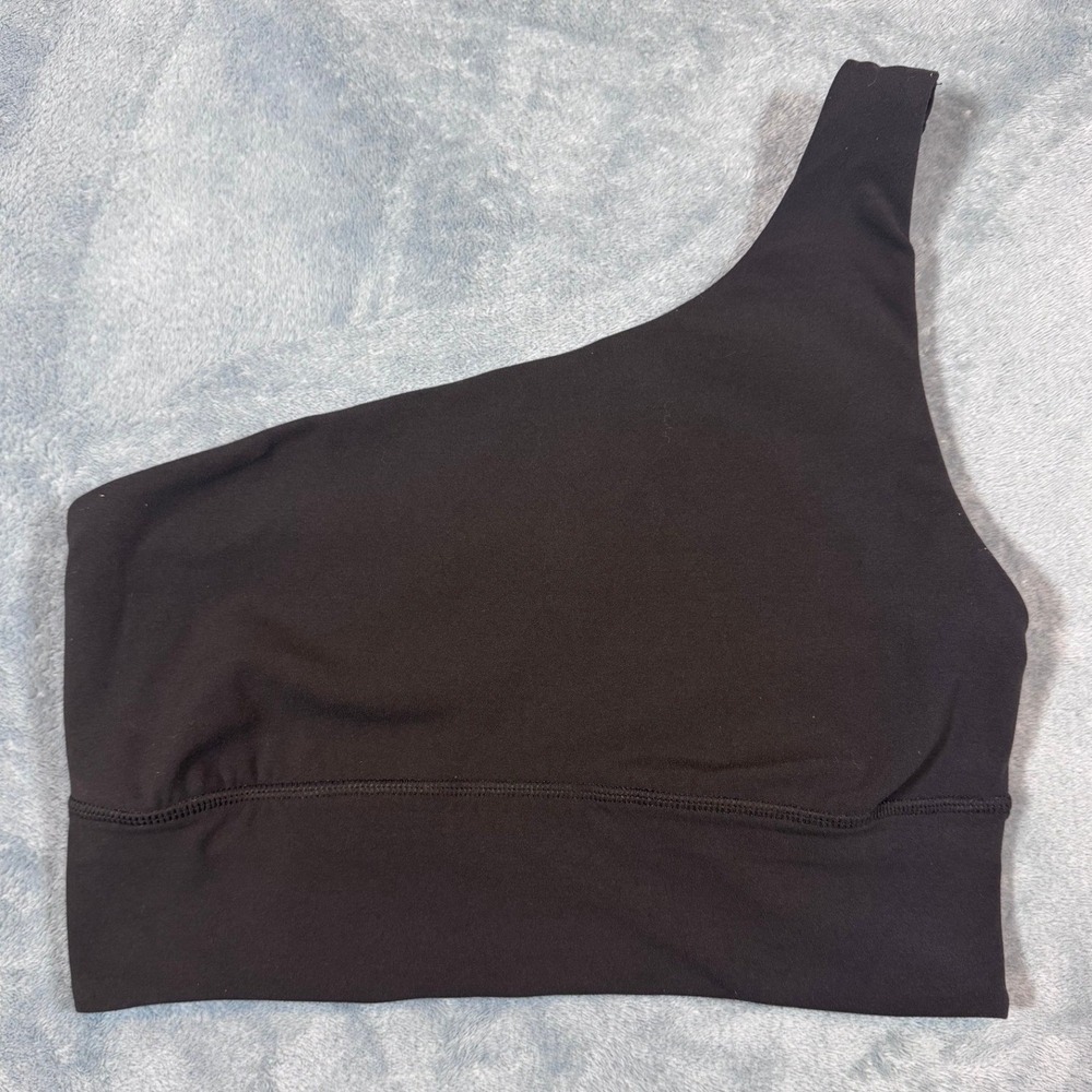 Lululemon Align Asymmetrical Bra Light Support Size 6 Black One Shoulder LW2DPPS